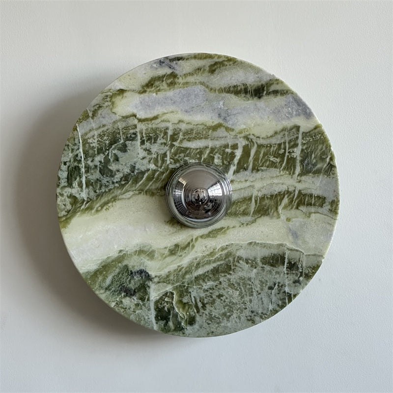 Evvarel Modern Minimalist Green Marble Sconce Wall Lamp - Letslighting