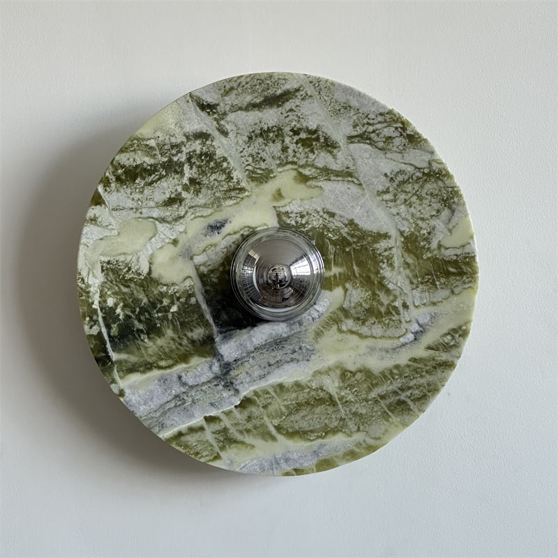 Evvarel Modern Minimalist Green Marble Sconce Wall Lamp - Letslighting