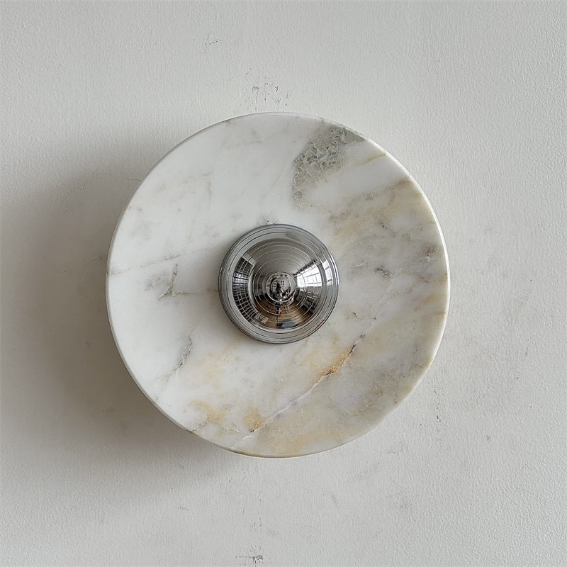 Alba Modern Minimalist Chrome Marble Wall Lamp - Letslighting