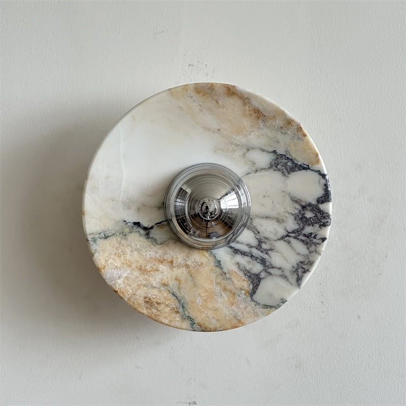 Alba Modern Minimalist Chrome Marble Wall Lamp - Letslighting