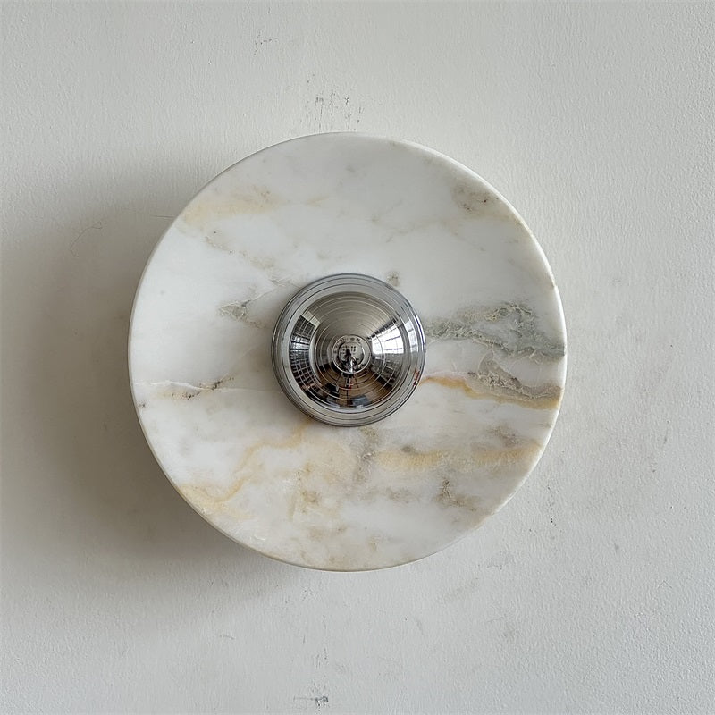 Alba Modern Minimalist Chrome Marble Wall Lamp - Letslighting