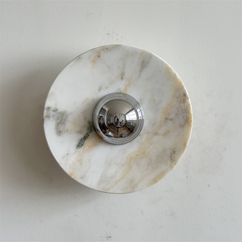 Alba Modern Minimalist Chrome Marble Wall Lamp - Letslighting