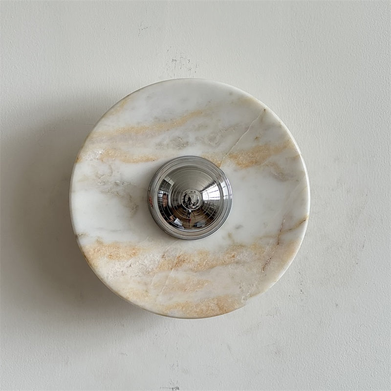 Alba Modern Minimalist Chrome Marble Wall Lamp - Letslighting