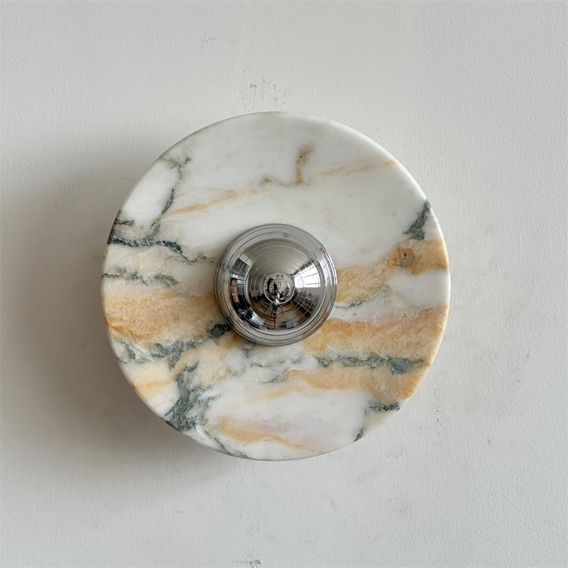 Alba Modern Minimalist Chrome Marble Wall Lamp - Letslighting
