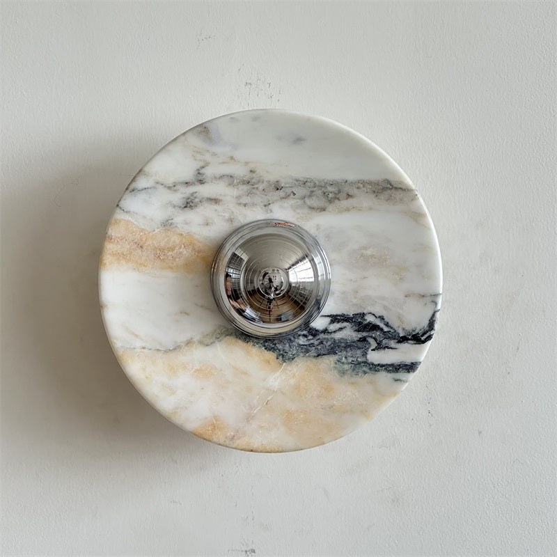 Alba Modern Minimalist Chrome Marble Wall Lamp - Letslighting