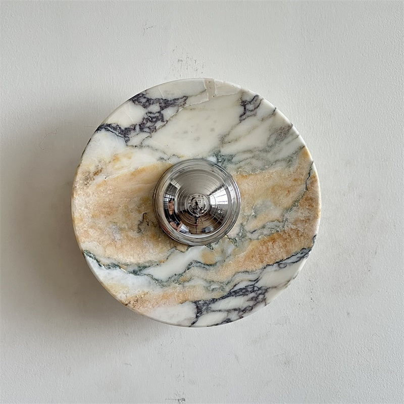 Alba Modern Minimalist Chrome Marble Wall Lamp - Letslighting