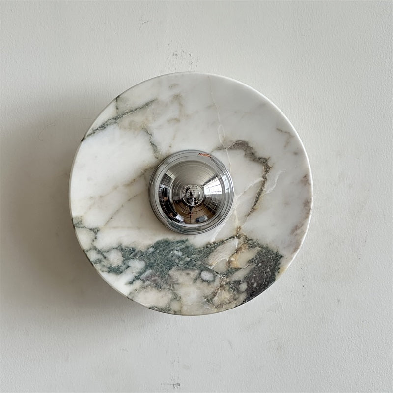 Alba Modern Minimalist Chrome Marble Wall Lamp - Letslighting