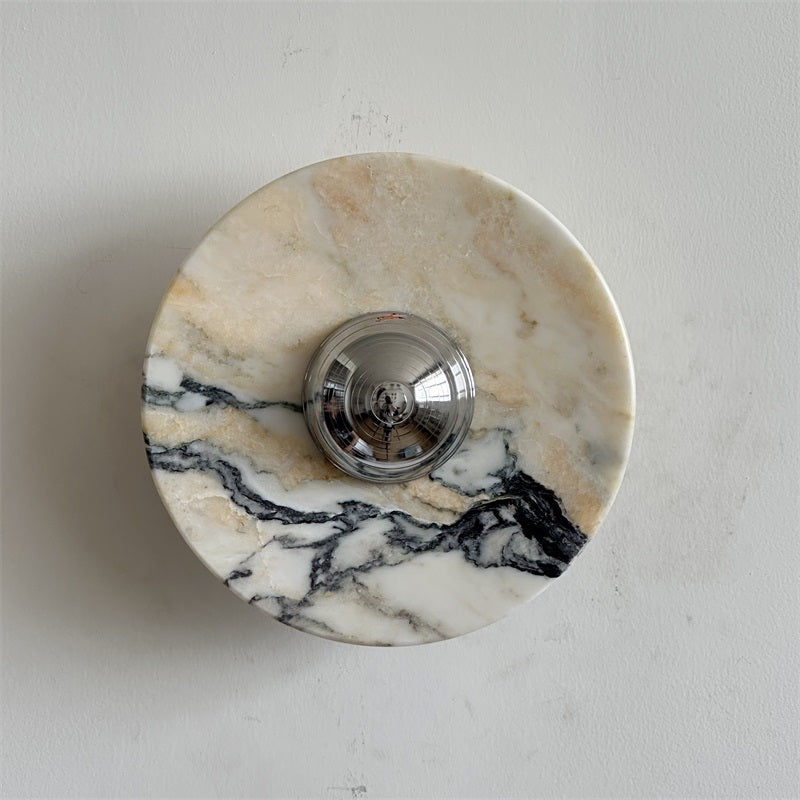 Alba Modern Minimalist Chrome Marble Wall Lamp - Letslighting