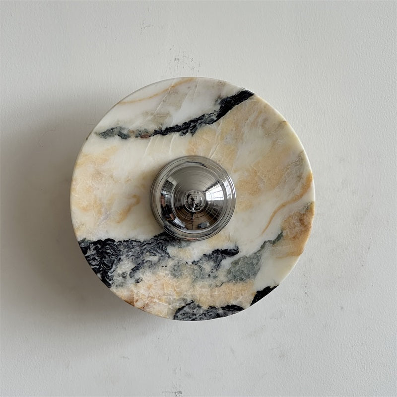 Alba Modern Minimalist Chrome Marble Wall Lamp - Letslighting