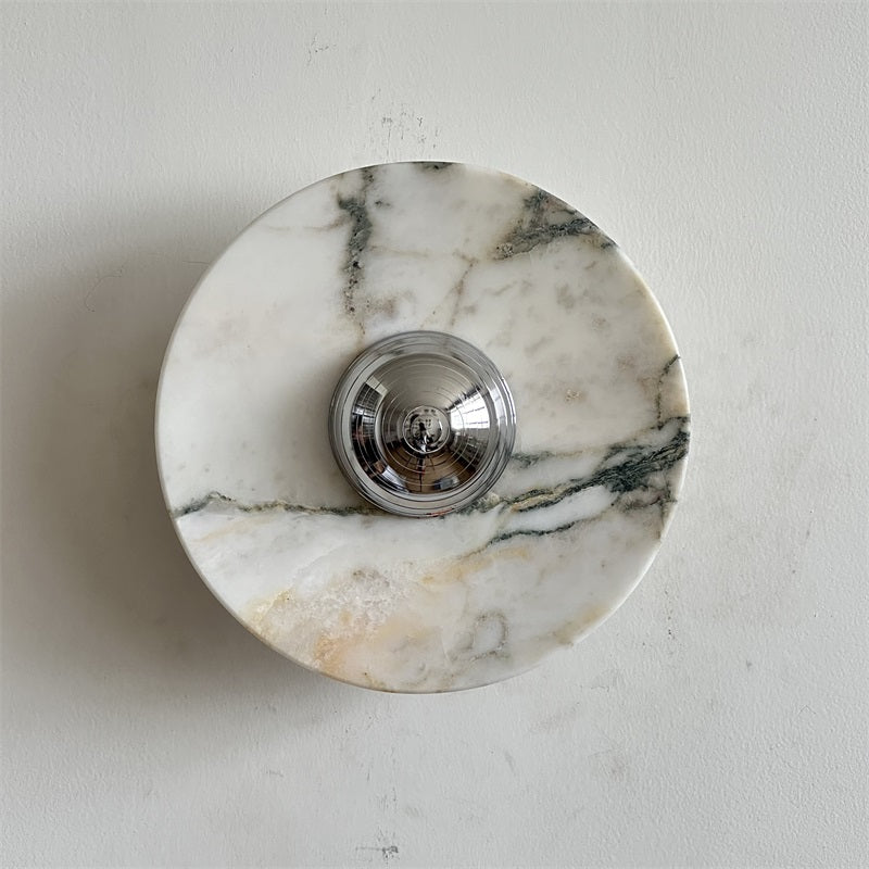 Alba Modern Minimalist Chrome Marble Wall Lamp - Letslighting