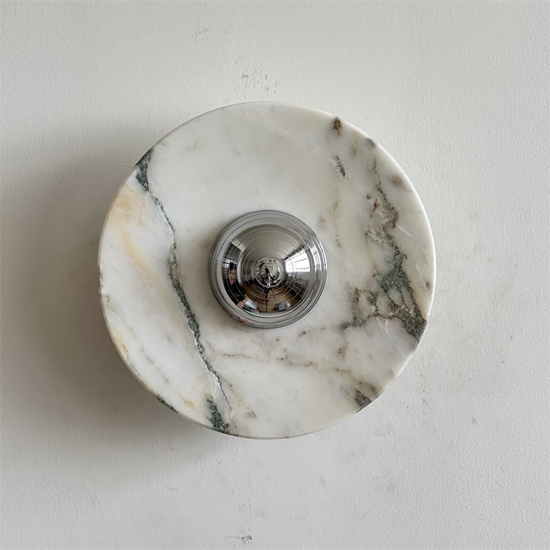 Alba Modern Minimalist Chrome Marble Wall Lamp - Letslighting