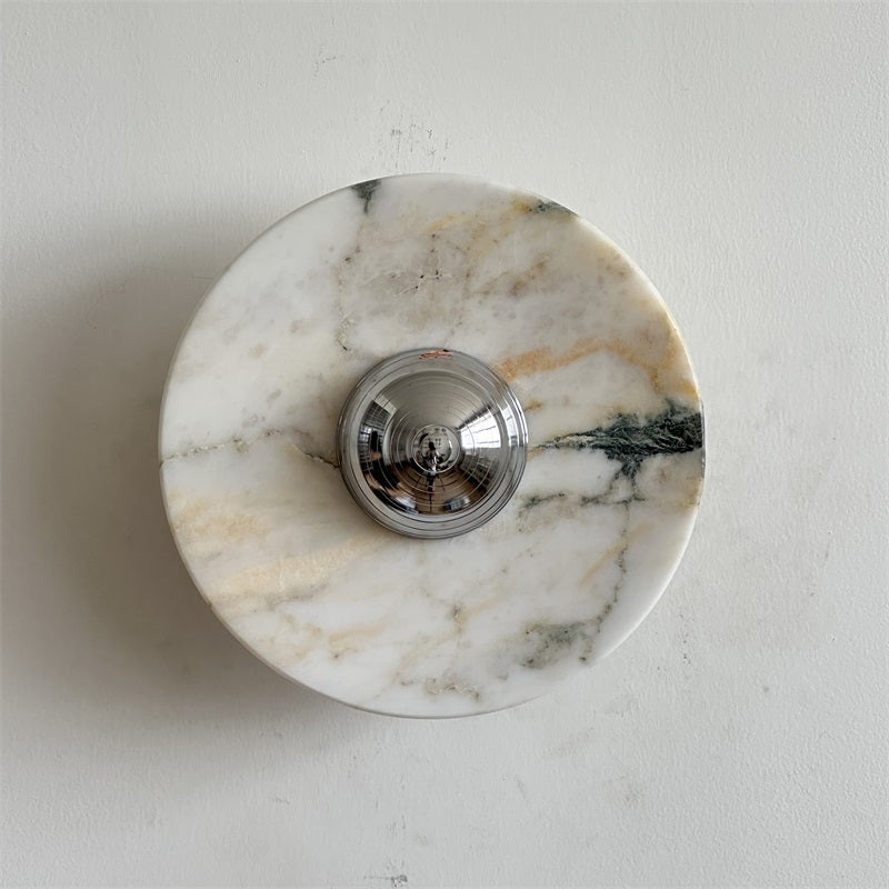 Alba Modern Minimalist Chrome Marble Wall Lamp - Letslighting