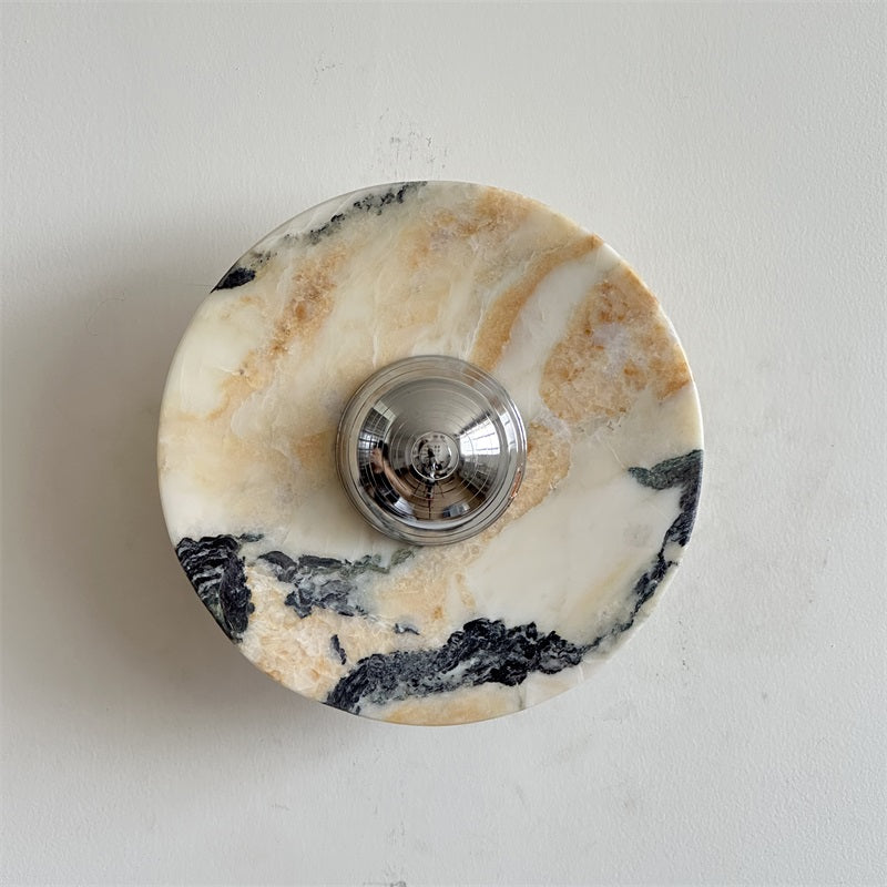 Alba Modern Minimalist Chrome Marble Wall Lamp - Letslighting