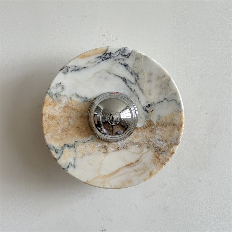 Alba Modern Minimalist Chrome Marble Wall Lamp - Letslighting