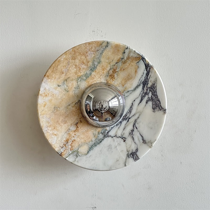 Alba Modern Minimalist Chrome Marble Wall Lamp - Letslighting