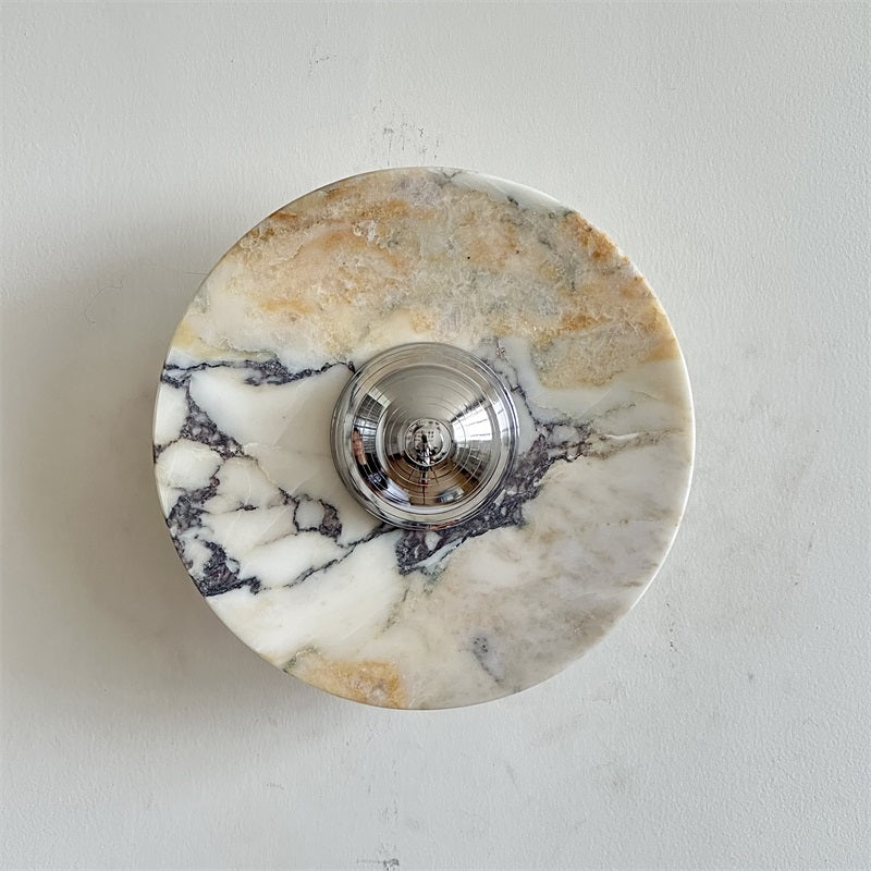 Alba Modern Minimalist Chrome Marble Wall Lamp - Letslighting