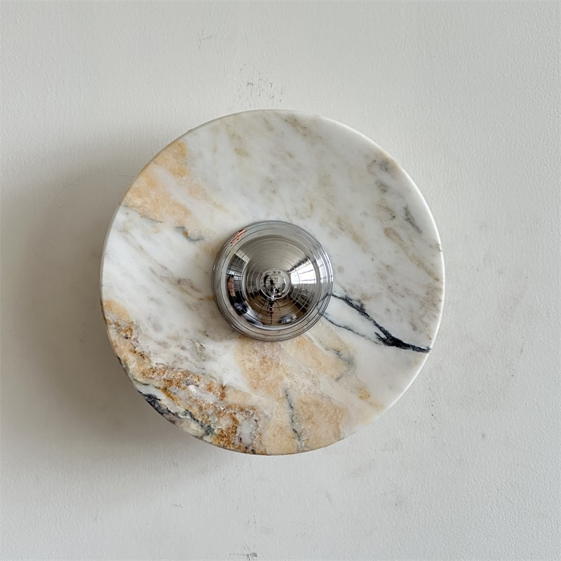 Alba Modern Minimalist Chrome Marble Wall Lamp - Letslighting