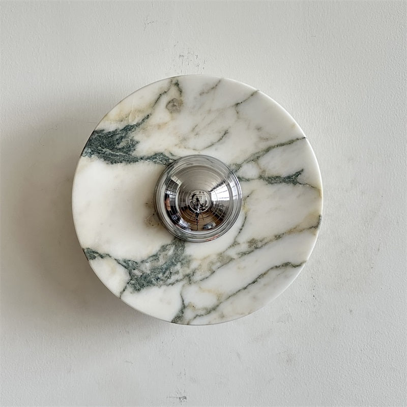Alba Modern Minimalist Chrome Marble Wall Lamp - Letslighting