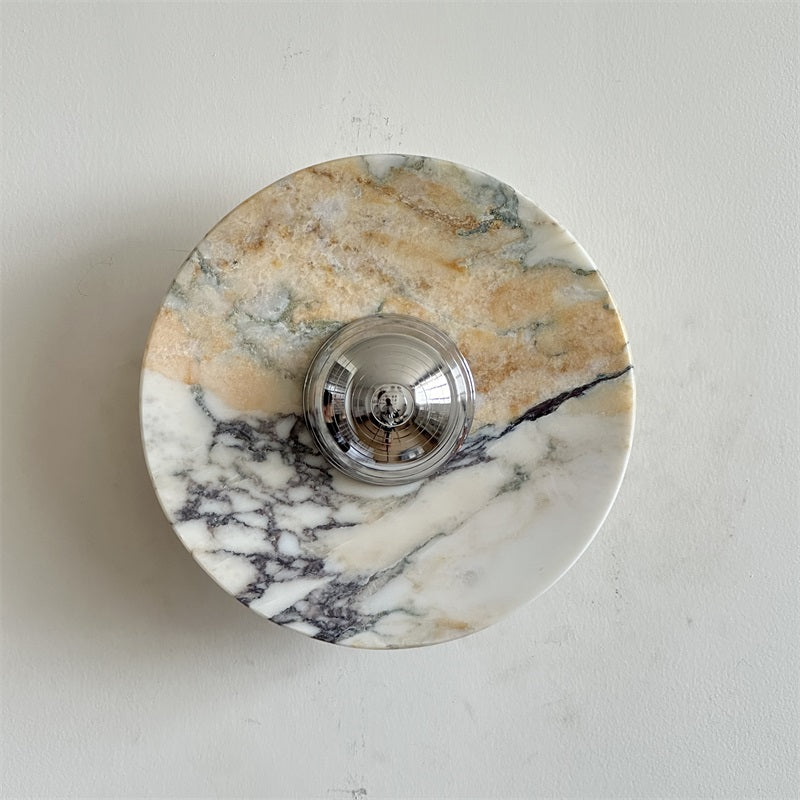 Alba Modern Minimalist Chrome Marble Wall Lamp - Letslighting