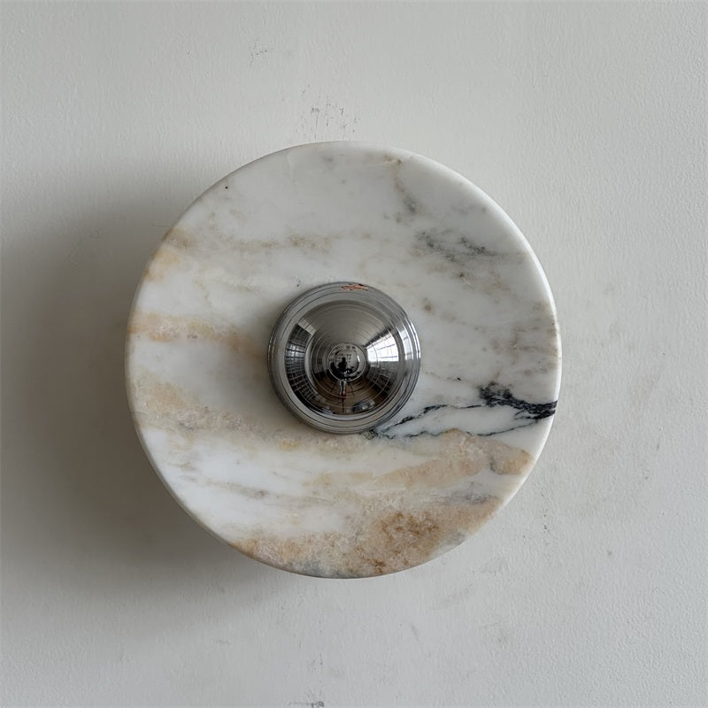 Alba Modern Minimalist Chrome Marble Wall Lamp - Letslighting