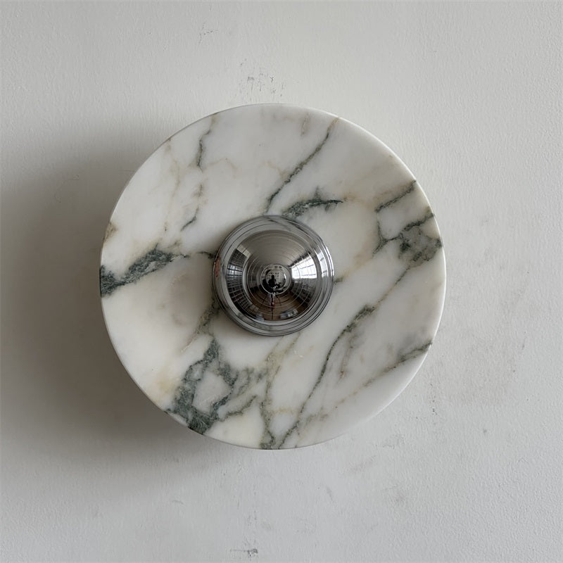 Alba Modern Minimalist Chrome Marble Wall Lamp - Letslighting