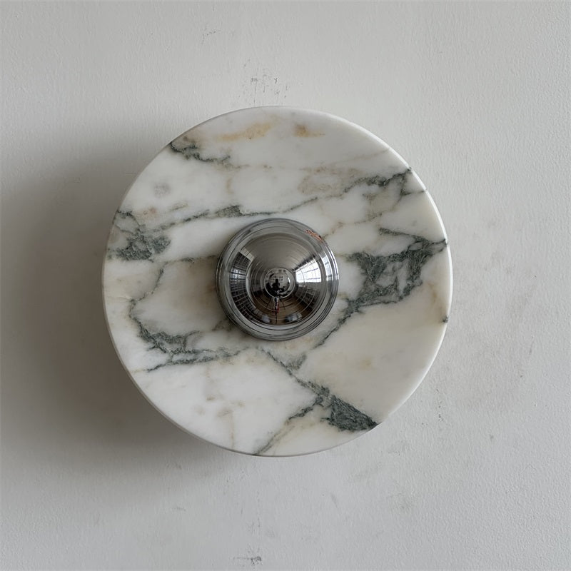 Alba Modern Minimalist Chrome Marble Wall Lamp - Letslighting