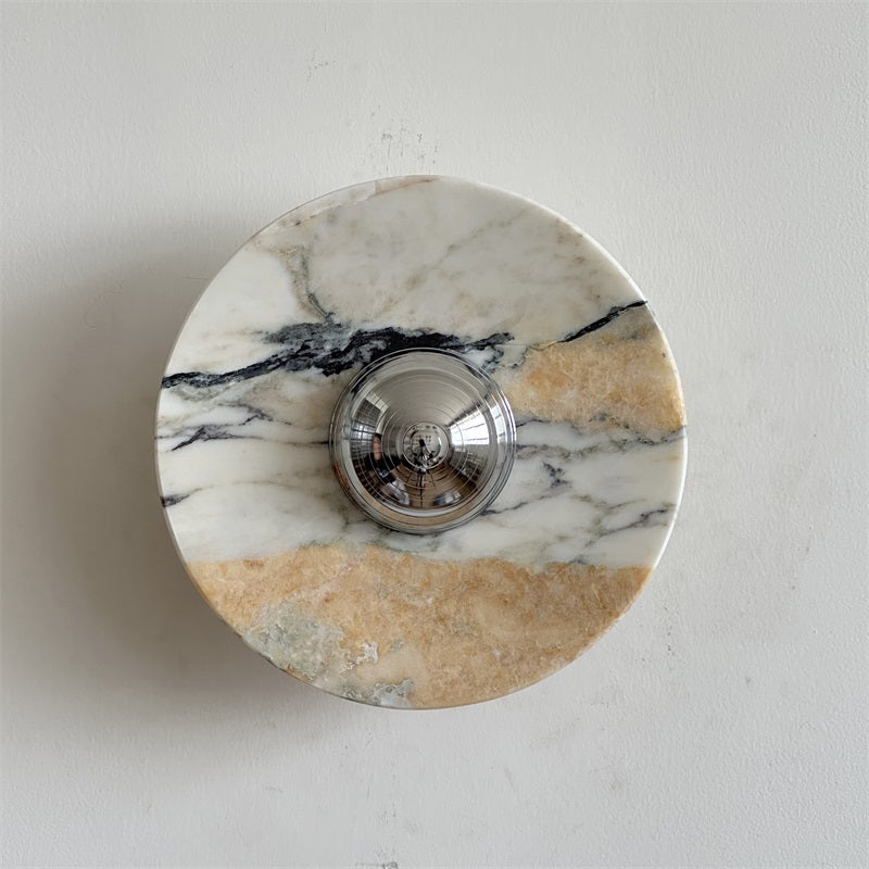 Alba Modern Minimalist Chrome Marble Wall Lamp - Letslighting