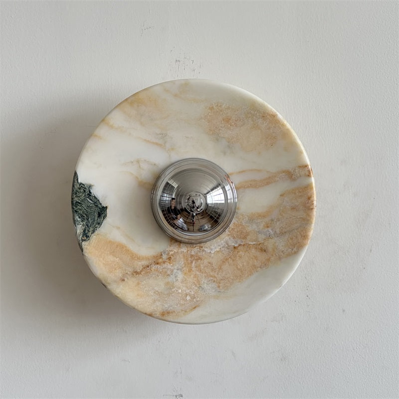 Alba Modern Minimalist Chrome Marble Wall Lamp - Letslighting