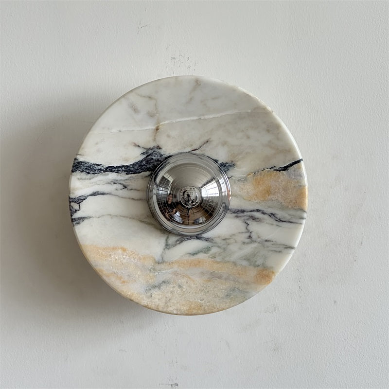Alba Modern Minimalist Chrome Marble Wall Lamp - Letslighting