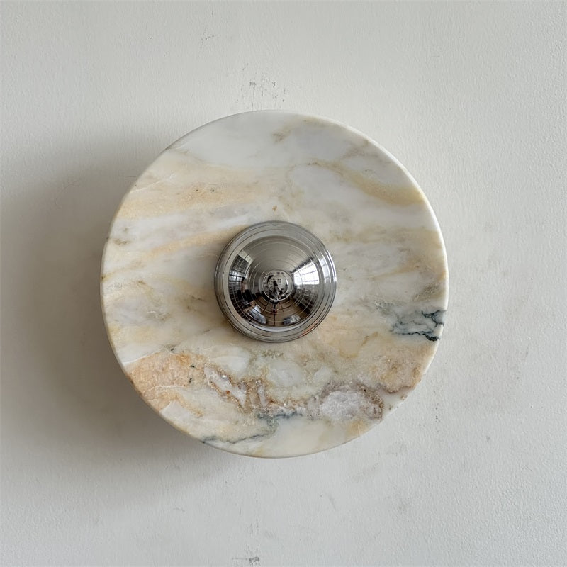 Alba Modern Minimalist Chrome Marble Wall Lamp - Letslighting