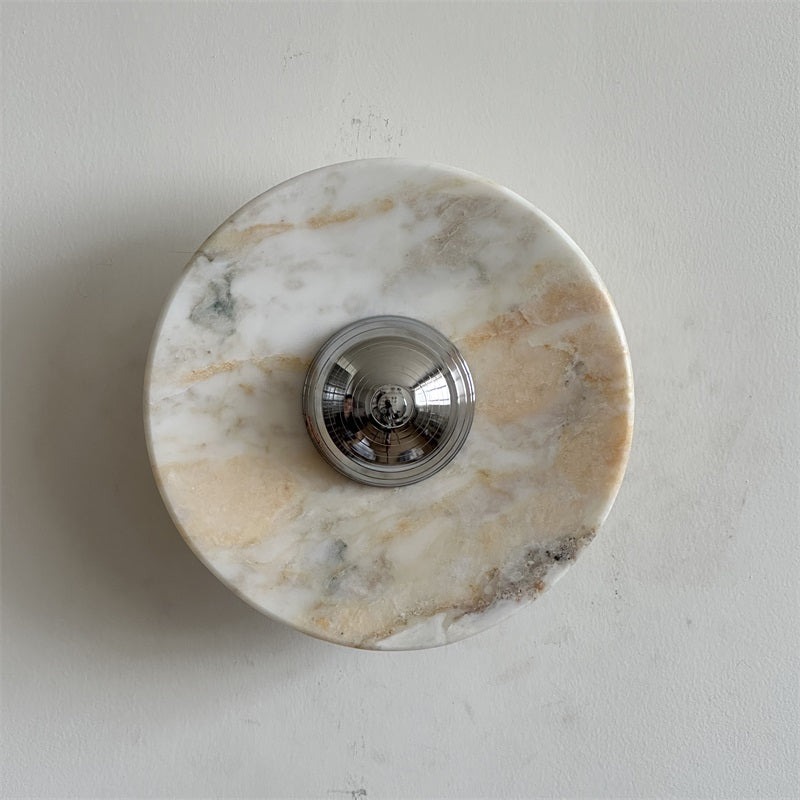 Alba Modern Minimalist Chrome Marble Wall Lamp - Letslighting