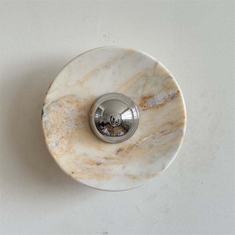Alba Modern Minimalist Chrome Marble Wall Lamp - Letslighting