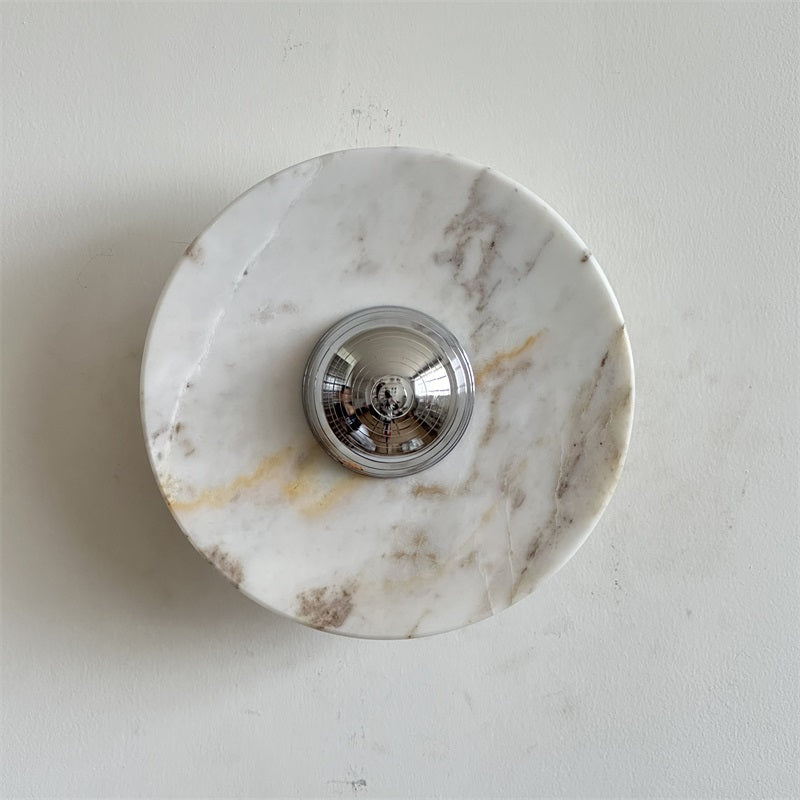 Alba Modern Minimalist Chrome Marble Wall Lamp - Letslighting