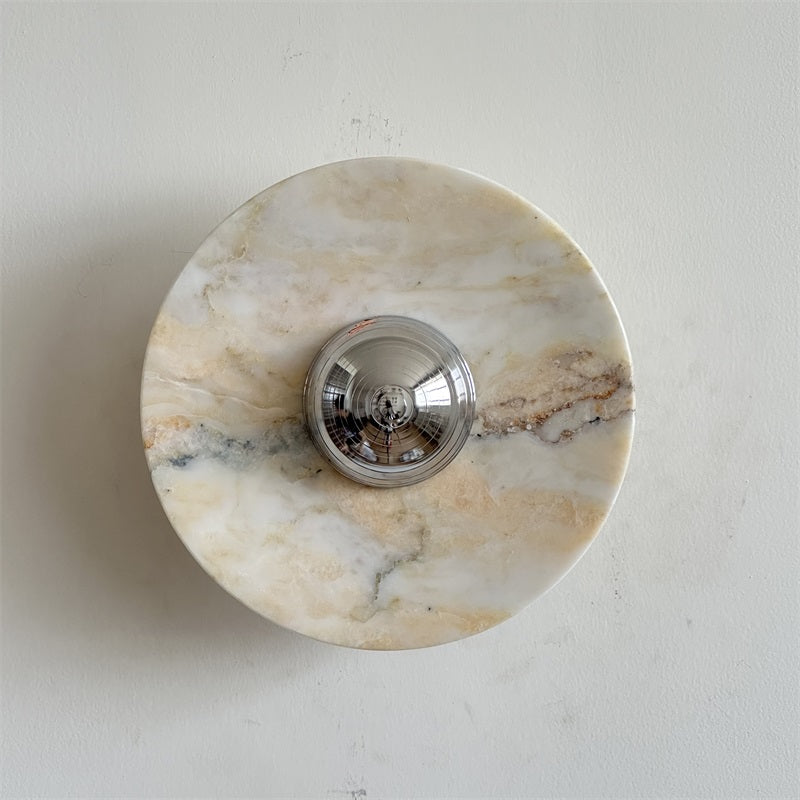 Alba Modern Minimalist Chrome Marble Wall Lamp - Letslighting