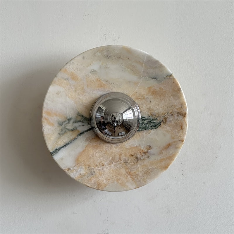 Alba Modern Minimalist Chrome Marble Wall Lamp - Letslighting