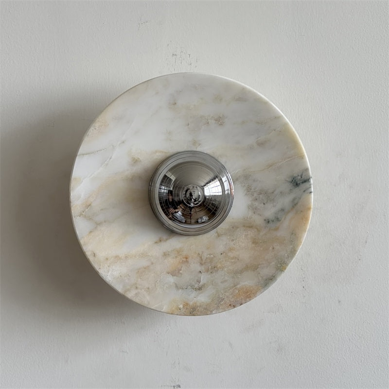 Alba Modern Minimalist Chrome Marble Wall Lamp - Letslighting
