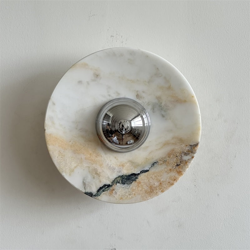 Alba Modern Minimalist Chrome Marble Wall Lamp - Letslighting