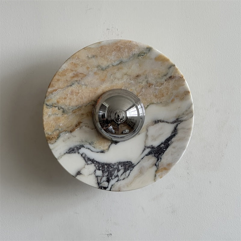 Alba Modern Minimalist Chrome Marble Wall Lamp - Letslighting