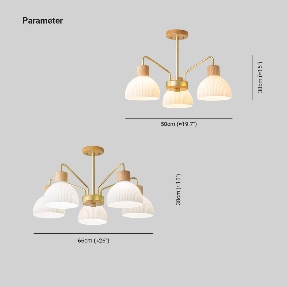 Arisha Rustic Chandelier Metal/Wood/Glass Living Room/Dining Room