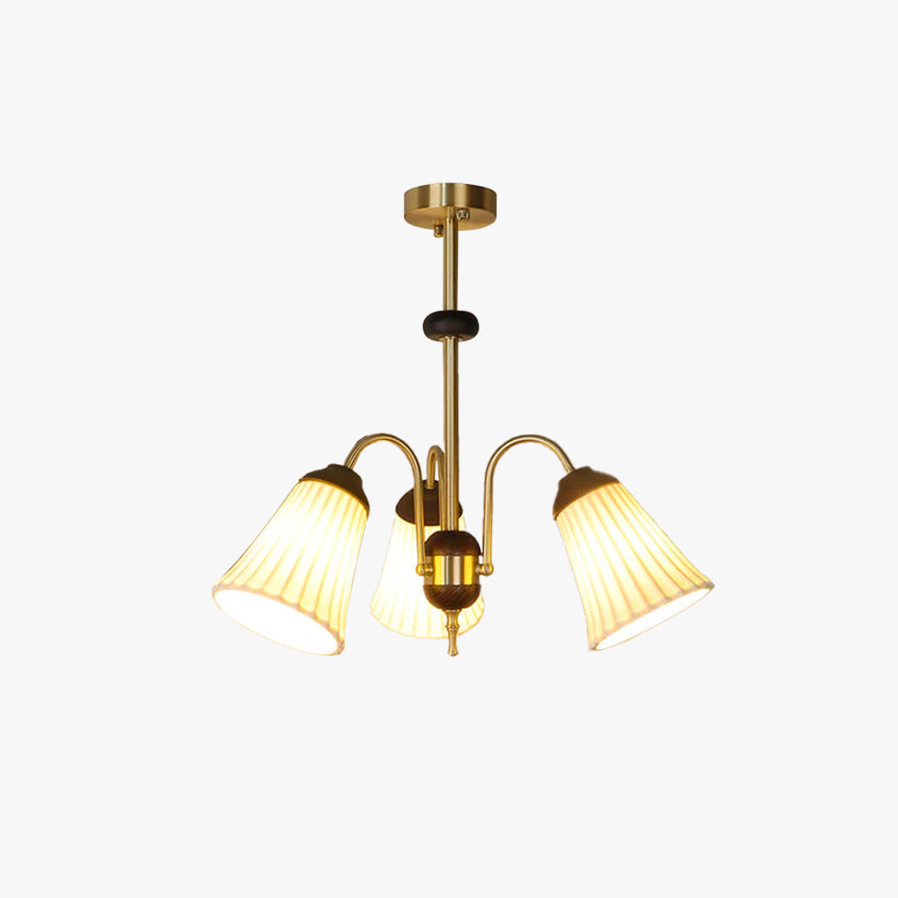 Ray Retro LED Chandelier Golden Metal Dining Room Bedroom