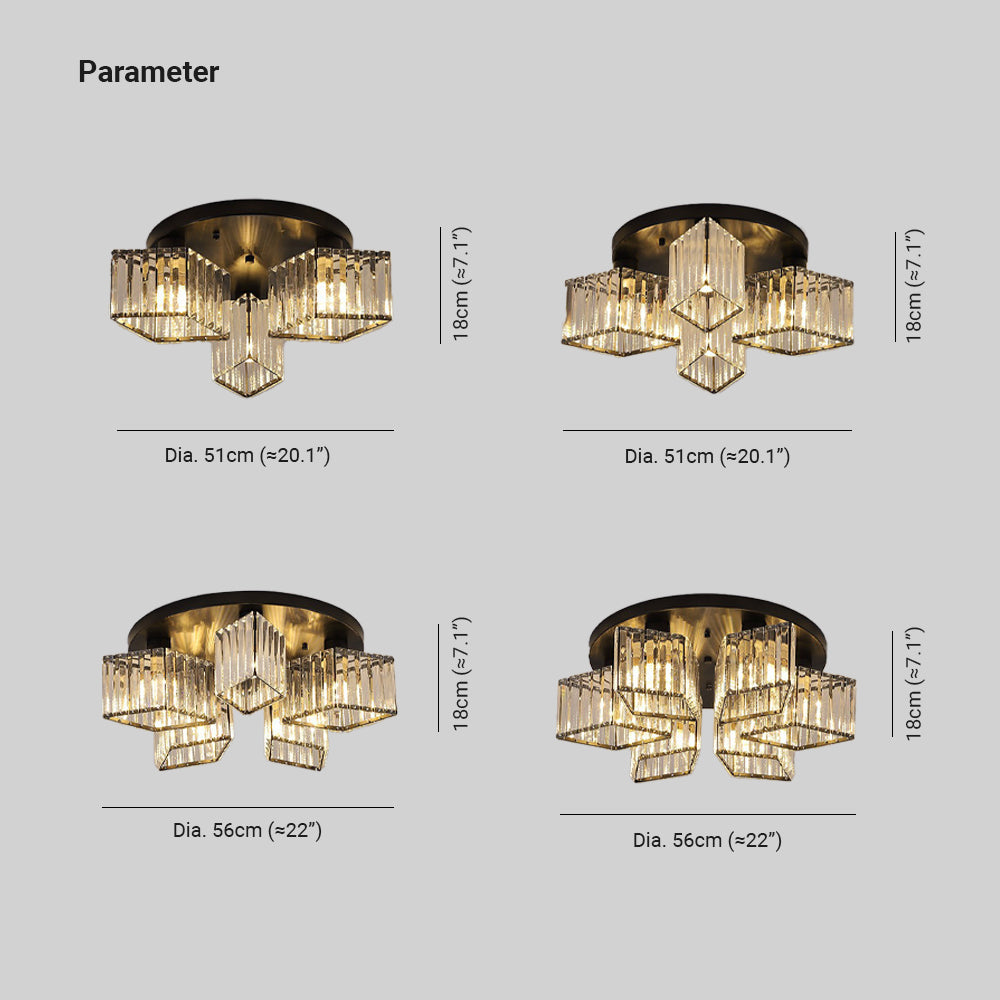 Kristy Modern Ceiling Light Crystal Living Room - Letslighting