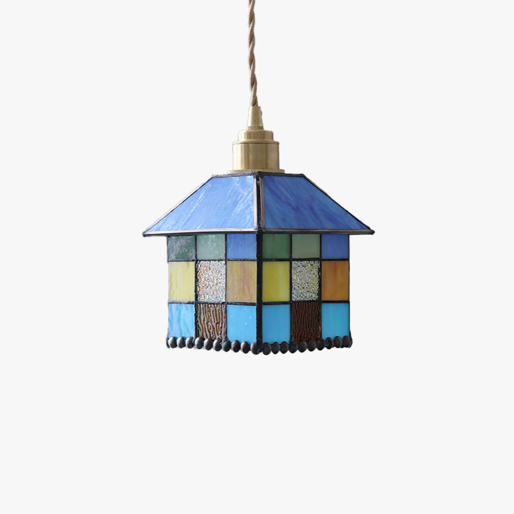 Tiffany Modern LED Pendant Light Blue Clear Glass Living Room - Letslighting