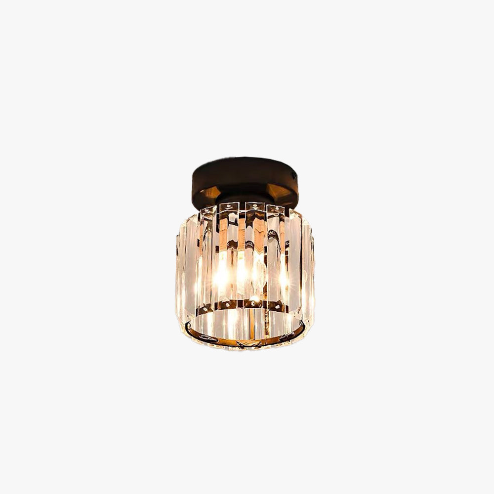Arisha Modern Flush Mount Ceiling Light Black Gold Glass Bedroom
