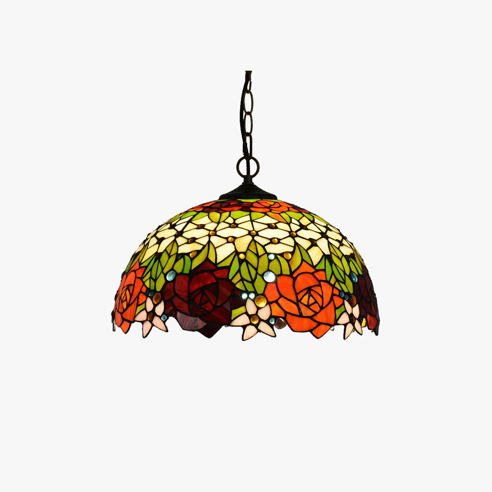 Tiffany Vintage Luxury Pendant Light Glass Colorful Glass Living Room