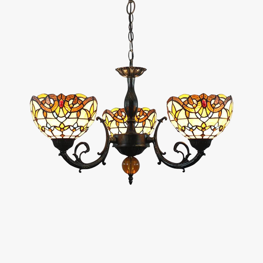 Tiffany Vintage LED Chandelier Multicolor Glass Living Room - Letslighting