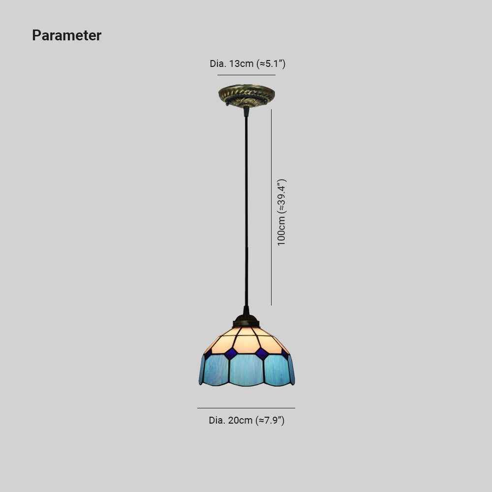 Tiffany Dome Shade European Pendant Light Stained Glass Living Room