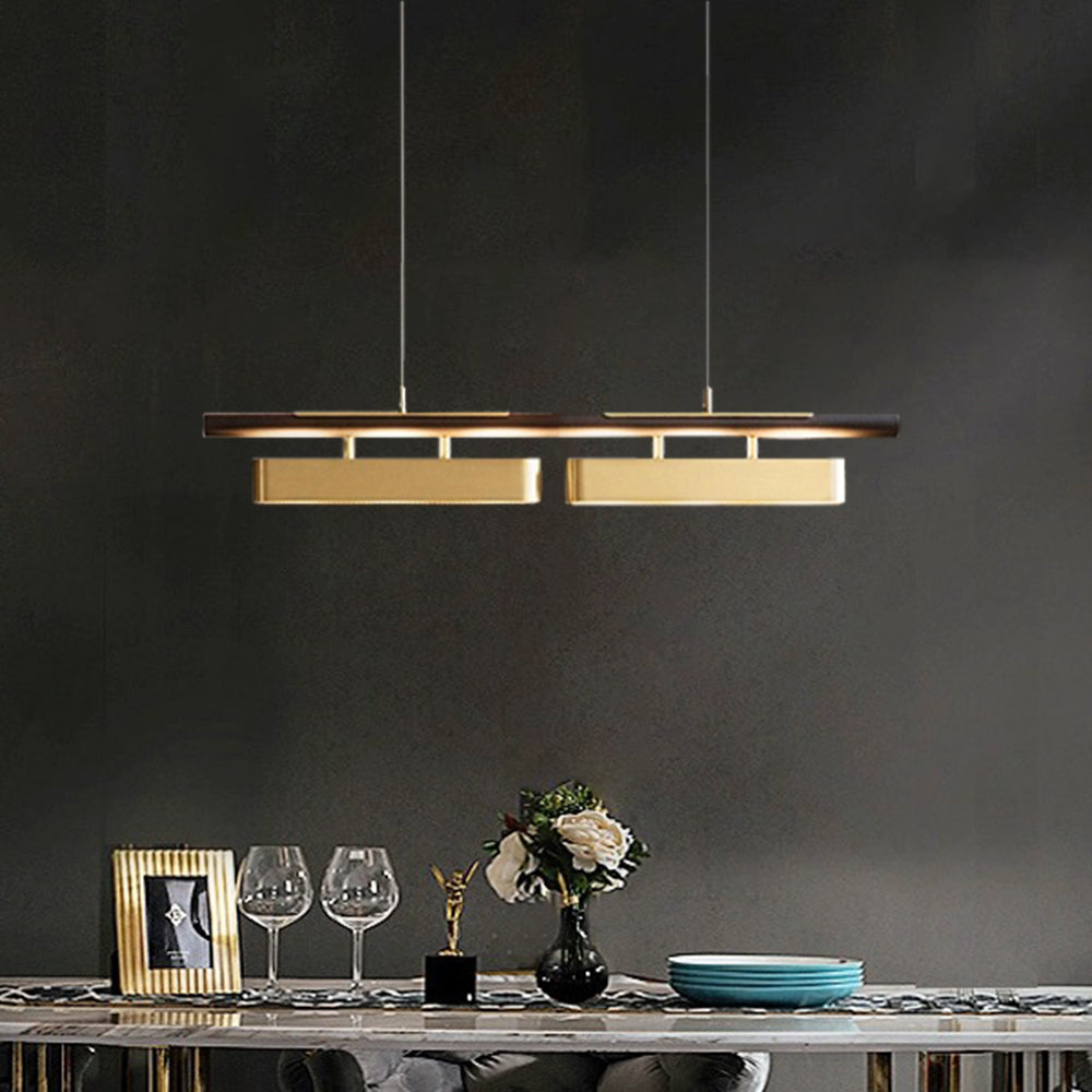 Arisha Pendant Light Rectangular Modern Metal Brass Office - Letslighting