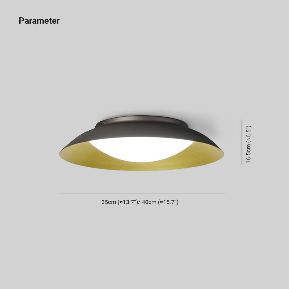 Arisha Round Metal Flush Mount Ceiling Light, Brass