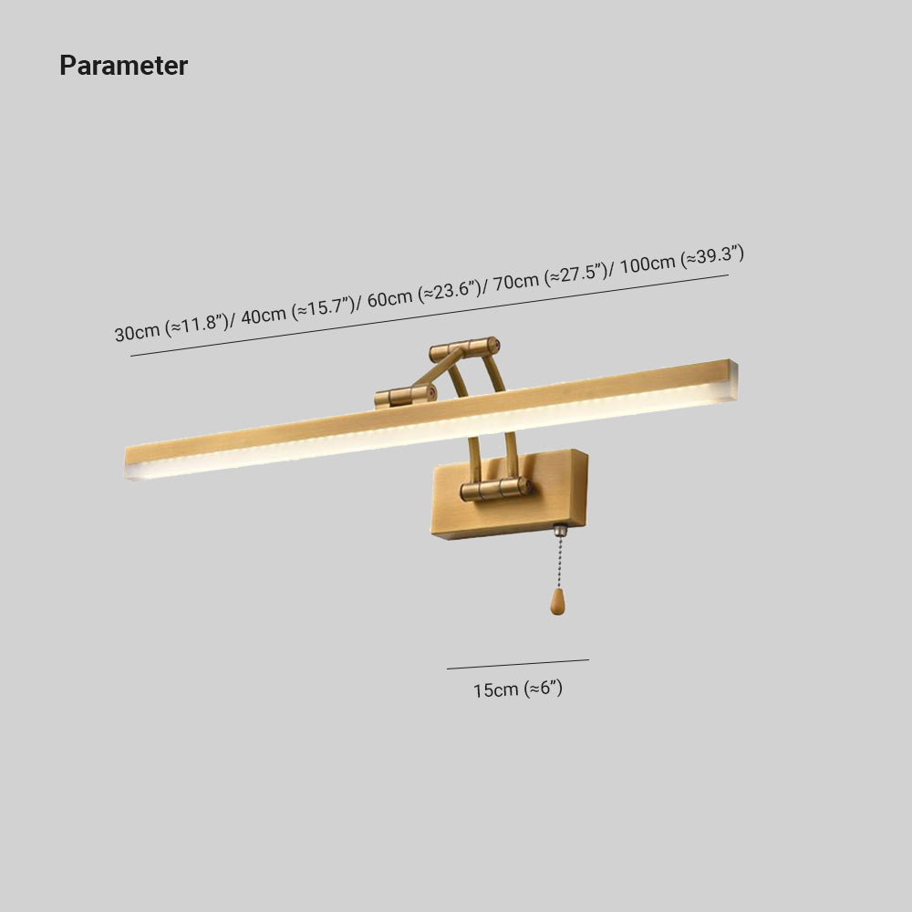 Arisha Linear Arc Light Poles Metal Vanity Wall Lamp