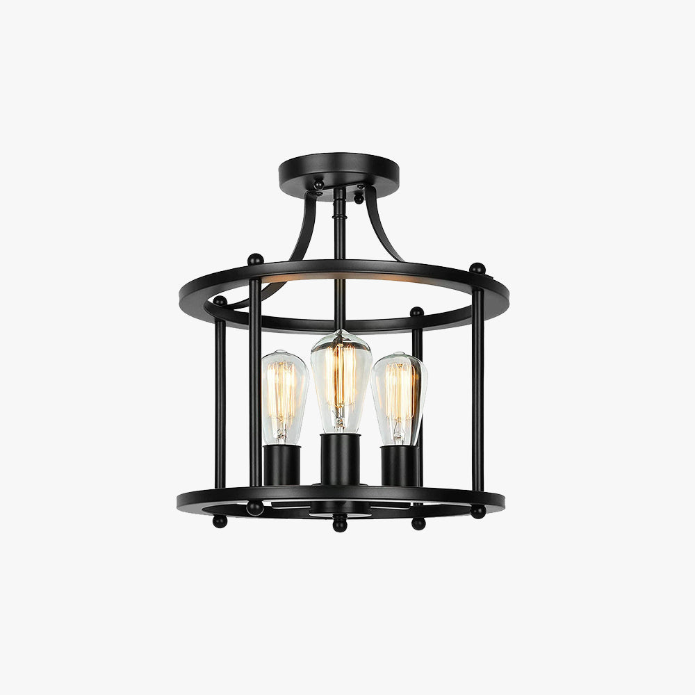 Epoch Flush Mount Ceiling Light Lantern Industrial Dining Room - Letslighting